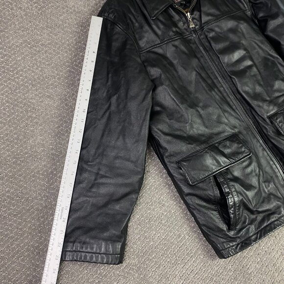 Vintage Wilsons M Julilan Leather Jacket Men's Small Black Full Zip Up Liner - Picture 14 of 15
